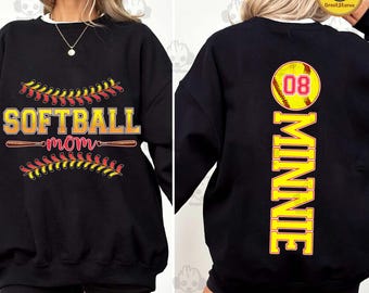 Benutzerdefinierte Softball Mama Png, Softball Mom Shirt mit Kindername & Trikotnummer Png, Softball Spieltag Png, personalisierte Softball Saison Png