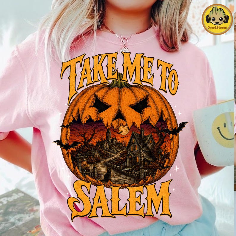 Problem Tree Visual Layout Salem Witch Halloween PNG, Retro Fall Halloween Design, Haunted Pumpkin ...
