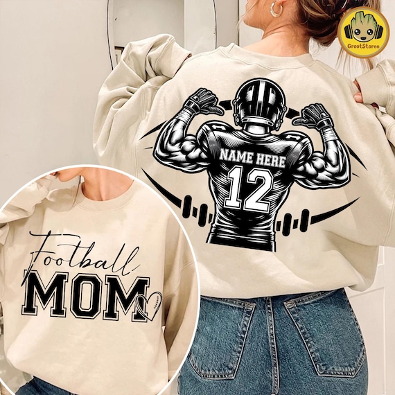 Custom Football Png, Personalized Text and Number Png, Football Team Png, Retro Sports, Football Mom Png, Gift For Player, Game Day Png