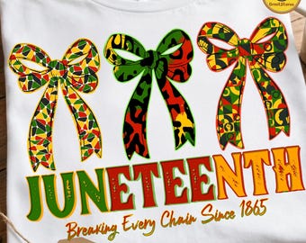 Juneteenth Breaking Every Chain PNG, Coquette Juneteenth Png, Black Woman PNG, African American PNG, Juneteenth Coquette Bow Png, 1865 Png