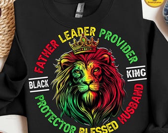 Black Dad Png, Lion Juneteenth Dad Sublimation Png, Juneteenth 1865 Png, Black Pride Png, Juneteenth Father's Day Png, Black King Png