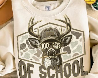 Bucked 100 Days of School PNG, Boy Camo School Design, Deer Hunting Sublimation png, 100th Day of School PNG, Deer Hunter Clipart
