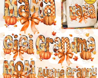 Mama/ Grandma/Gigi Fall Vibes Png Bundle, Fall Vibes PNG, Fall PNG, Varsity Design, Retro Fall Png, Pumpkin Season, Digital Download