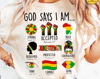 Juneteenth God Says I am Png, Free-ish Png, Juneteenth Png, African American Png, Juneteenth 1865 Png, Afro Juneteenth Png, Freeish 1865 Png