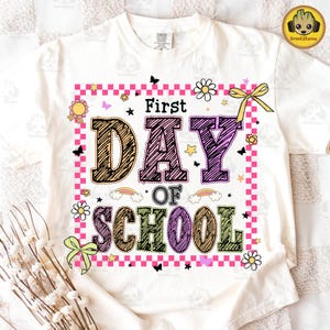 Retro First Day Of School Shirt Png, Coquette First Day Of School Png, Back To School Png, Retro Teacher PNG, Preppy Back To School Png