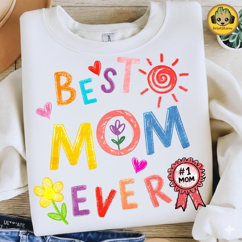 Funny Best Mom Ever Png, Mom Club Png, Cute Mama Png, Vintage Mother Png, Mother's Day Gift Png, Trendy Mom Png, Cool Mom Life Png image 1