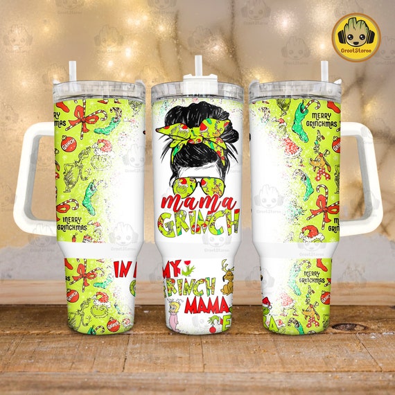 CUSTOM Merry Christmas Mama Heart Kid Name 40 oz Tumbler Wrap, Retro Christmas My Day Tumbler, 40oz Skinny Tumbler Wrap, Christmas Wrap Png