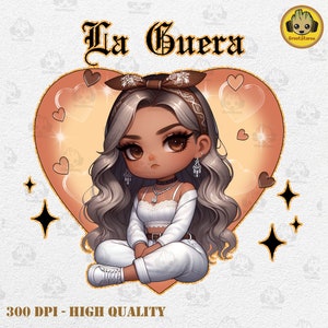 La Guera Girl Old School Chola Png, Spanish Girl Valentine Png, Valentines Day Shirt, Spanish Couple Valentine Png, Old School Cholo Couple
