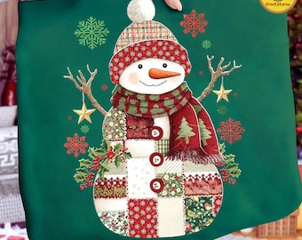 Retro Patchwork Snowman png, Merry Christmas Png, Christmas Patchwork Png, Christmas Coquette Snowmen Png, Tis The Season Png, Digital File