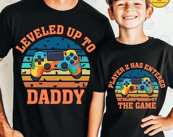 Leveld Up To Daddy png, ingevoerd spel png, vader en zoon png, retro videogames spelen, fijne vaderdag, nieuwe vader png, cadeau voor papa