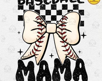 Sport Baseball Mama With Bow Png, Happy Mother’s Day Png, Sport Mom Design Png, Gift FOr Mom Png, Digital Design Download