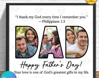 Custom Father’s Day Canva Template Png, Personalized Gift For Dad Png, Custom Dad And Kids Photo Png, Christian Dad Png, Bible Verses Png