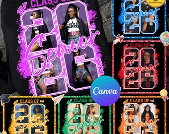 Class of 2026 PNG Bundle, Graduation Shirt Canva Templates Editable, Senior 2026 Design Pack, Graduation Sublimation Png, Digital Download