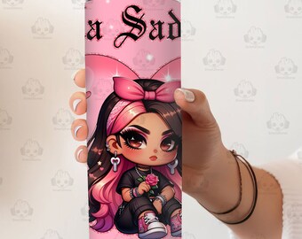 Valentine Chicano La Sad Girl 20oz Tumbler Wrap, Valentine Skinny