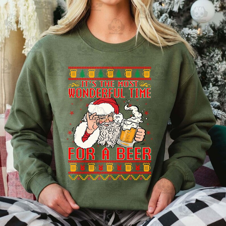 Santa Beer Christmas Png Bundle, Its the Most Wonderful Time for A Beer