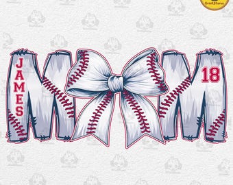 Lazo de béisbol personalizado (Png), camiseta de mamá de béisbol con nombre y número de camiseta de niño (Png), día de juego (Png), coqueta de béisbol, mamá de béisbol (Png)