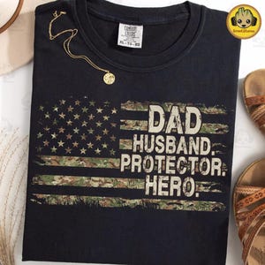Retro Dad Husband Protector Hero Png, Camouflage Hunting Shirt Png, Best Dad Ever Png, Army Dad Png, Camo Dad Png, Father's Day Gift