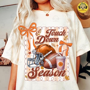 Retro Football Touchdown Season Png, Football Coquette Png, Game Day Shirt Design, Football Mama Png, Autumn Football Sublimation