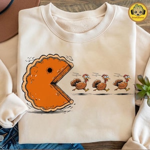 Retro Thanksgiving Pumpkin Pie Chasing Png, Funny Thanksgiving Turkey Png, Fall Vibes Png, Pumpkin Season Png, Turkey Day Shirt Design
