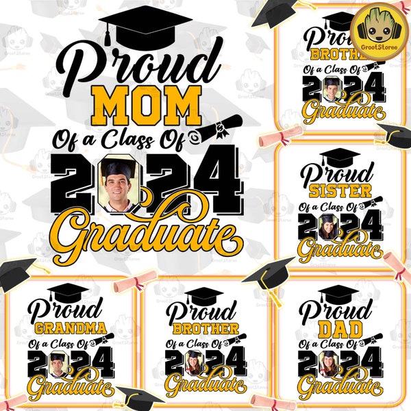 Orgullosa familia de graduados 2024 Paquete Png, Familia Senior Png, Paquete Png de Graduación, Orgulloso Senior Png, Canva Edit, Clase de 2024 Png, Archivo Digital