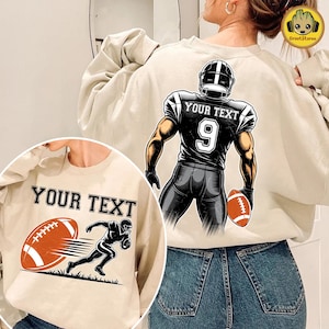 Custom Football Game Day Png, Football Shirt Design Png, Football Team Png, Personalized Text and Number Png, Football Mom, Gift For Player