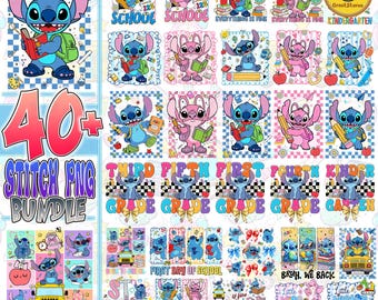 40+ roliga barn tillbaka till skolan png-paket, trendig lärardesign, blå utomjordisk karaktär png, retro pojkar och flickors första skoldag tecknad png