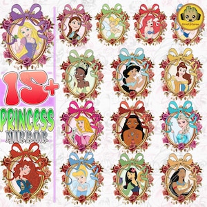 Mirror Princess Squad Png Bundle, Mirror Princess Png, Cartoon PNG Clipart, Princess Coquette Png, Family Trip Png, Family Vacation Png