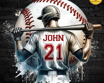 Personalized Baseball Png, Baseball Player Shirt With Kids Name & Jersey Number Png, Custom Baseball Shirt Png, Baseball Mama Png