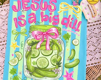 Christelijke humor PNG, grappige augurken en Jezus ontwerp, Quote Salty and Saved Faith, trendy religieuze shirtsublimatie, digitaal bestand