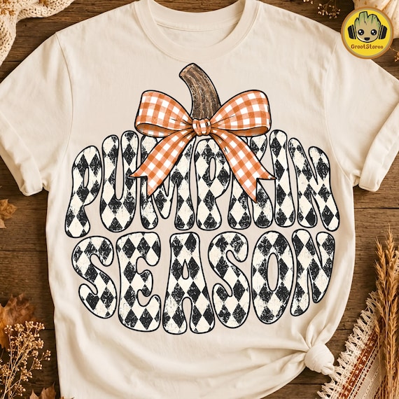 Pumpkin Season Png, Fall Vibes png, Checkered Fall Png, Preppy Leopard Bow Pumpkin Png, Retro Groovy Fall Png, Distressed Autumn Png