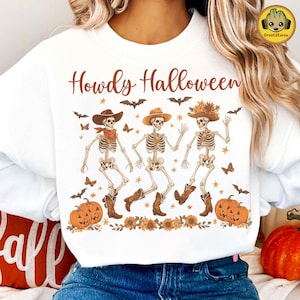 Halloween Skeleton Png, Howdy Halloween Shirt Png, Western Halloween Png, Retro Halloween Png, Halloween Pumpkin Png, Fall Western Png