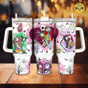 Horror Movie 40oz Tumbler Wrap Sublimation Design, Halloween Nightmare 40 oz Tumbler With Handle Template Png, Digital File