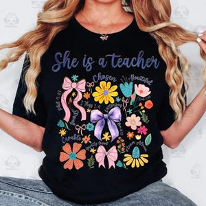 Profesora Boho Floral Png, Profesora Preppy Png, Vida de Profesora Coqueta Png, Regalo de Agradecimiento al Profesor, Profesora Retro Flores Silvestres Png imagen 6