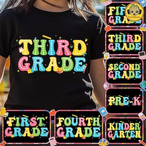 Preppy Back to School PNG Bundle, Teacher Coquette First Day of School Shirt Design, Girly Pink Bow Png, Pre-k 1st/2nd/3rd/4th Grade