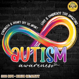 Autism Infinity Symbol Png, Autism Awareness Png, Retro Autism PNG, Autism Mama PNG, Autism Advocate Png, Colorful Neurodiversity Png