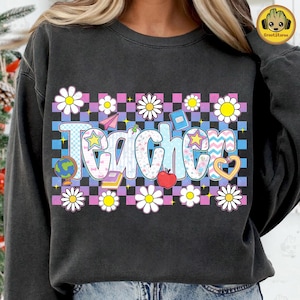 Coquette Teacher Png, Preppy Floral Teacher Sublimation Design, Cute Pastel Back to School Shirt Graphic, Retro Girly Teacher PNG