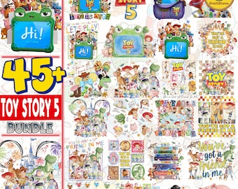 45+ speelgoedfilmpersonages PNG-bundel, aquarel speelgoedvrienden clipart, verhaal shirtontwerp, kindersublimatie, You've Got a Friend in Me png