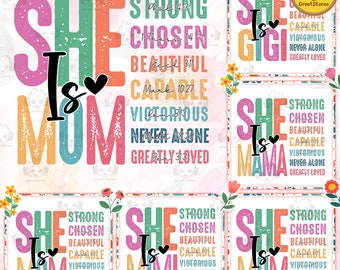 She Is Mom/ Mama/ Mum/ Gigi Png Bundle, Retro Mother PNG, Blessed Mom Png, Mom Shirt, Mom Life Png, Mother&#39;s Day Png, Mom Png, Gift for Mom