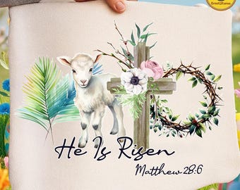 Wahre Ostern Png, Er ist auferstanden Png, Lamm Krone aus Dorn Kreuz Palm Png, Jesus Christus Ostern Png, Christliche Religiöse Bibel Verse Png