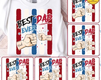 Best Dad Ever Fist Bump Png Bundle, Camo American Dad Shirt Design, Personalized Toddler Kid Father’s Day Png, Digital Download