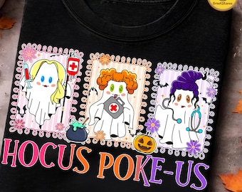 Medical Lab Tech Halloween PNG, Spooky Nurse Ghost Design, Hocus Poke-us Witch Graphic, Healthcare Professional Shirt, Digital Download