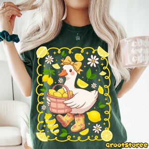 Cute Lemon Goose PNG, Coquette Summer Goose Design, Funny Mama Goose Shirt Png, Girly Summer Aesthetic PNG, Digital Download image 4