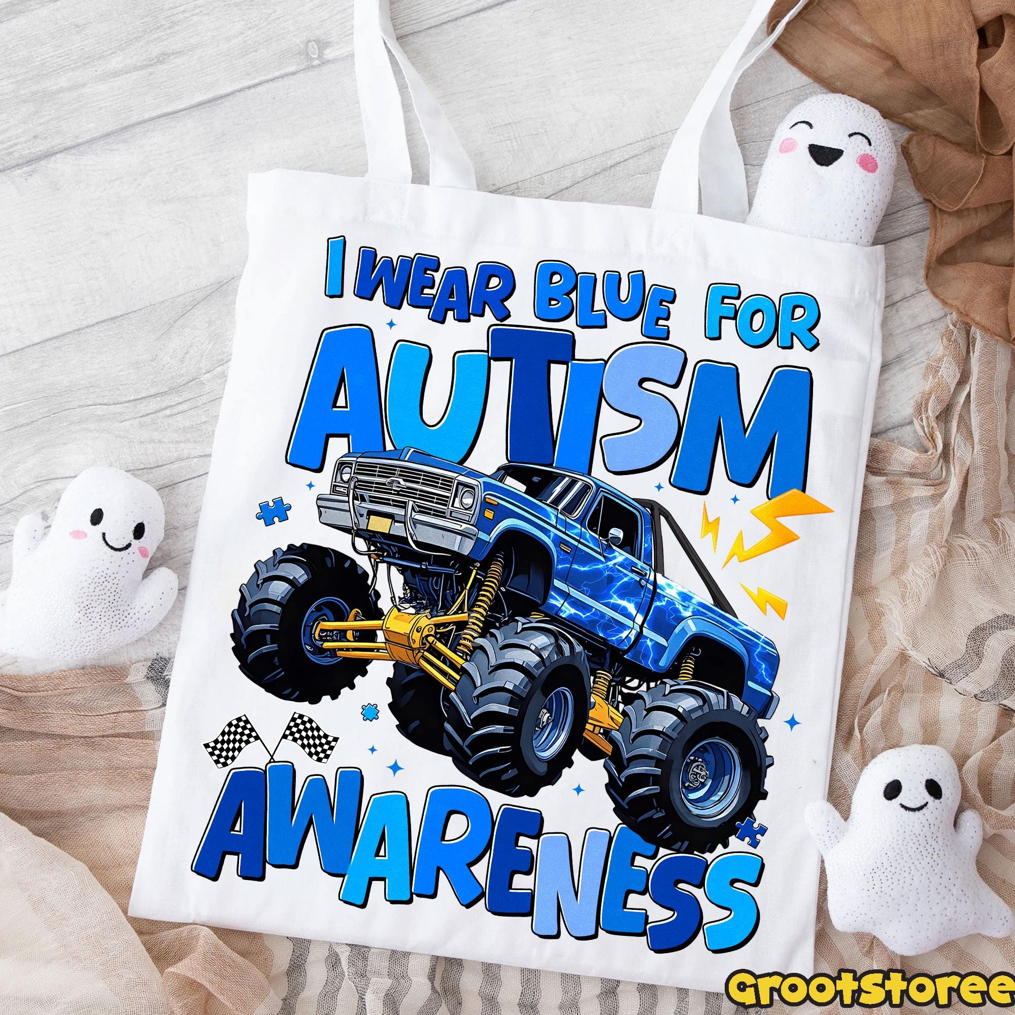 Monster Truck I Wear Blue for Autism Awareness Png, Kids Monster Truck ...