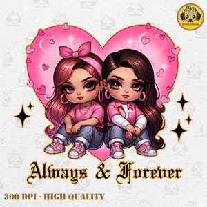 Chola Bestfriends Chicano Valentines Day Png, Spanish Girl Bestfriends Png, Valentines Day Shirt, Spanish Couple Valentine, Old School Cholo