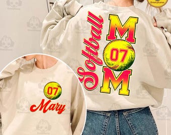 Personalisierte Softball Png, Softball Mama Shirt mit Kinder Name & Trikotnummer Png, Benutzerdefinierte Softball Shirt Png, Softball Mama Png, digitale Datei