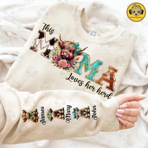 This Mama Loves Herd Png, Highland Cow Mom Design Png, Cowhide Mama Png, Mother&#39;s Day Png, Retro Mama Herd Png, Western Mama Png