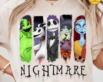 Horror Halloween Lovers PNG, Nightmare Movie Inspired Couple Design, Trick Or Treat Shirt PNG, Spooky Season Png, Digital File