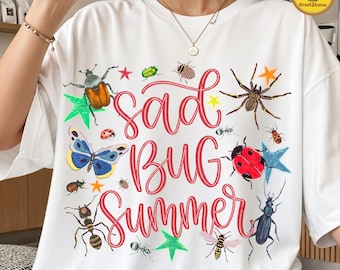 Sad Bug Summer Shirt Design Png, Bug Tee Png Cottagecore Insect Shirt Png, Minimal Nature Png, Summer Bug Png, Gift for Her