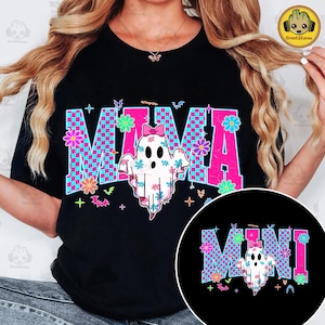 Halloween Neon Mama Mini Png, Halloween Neon Checkered Png, Spooky Mama Png, Spooky Season Png, Halloween Cute Neon Ghost Png, Digital File