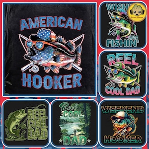 Retro Reel Cool Dad Png Bundle, Bass Fishing Png, Wishin&#39; I Was Fishin&#39; Png, Fishing Dad Shirt Png, Fathers Day Png, Dad Birthday Gift Png